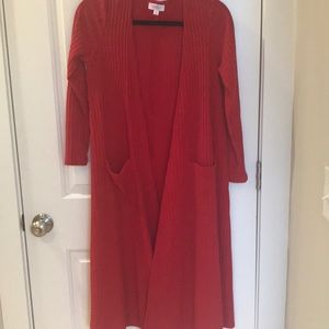 LuLaRoe red Sarah cardigan euc size small
